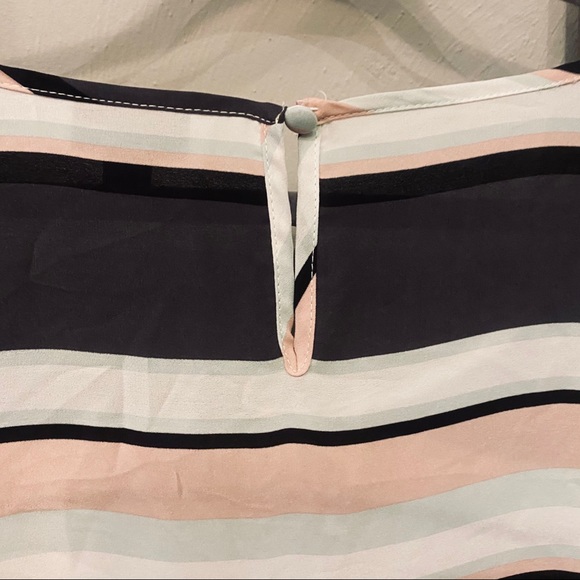 Torrid Multi Stripe Georgette Flutter Sleeve Top - Picture 7 of 12